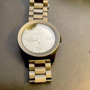 Mens Nixon smoke grey face watch